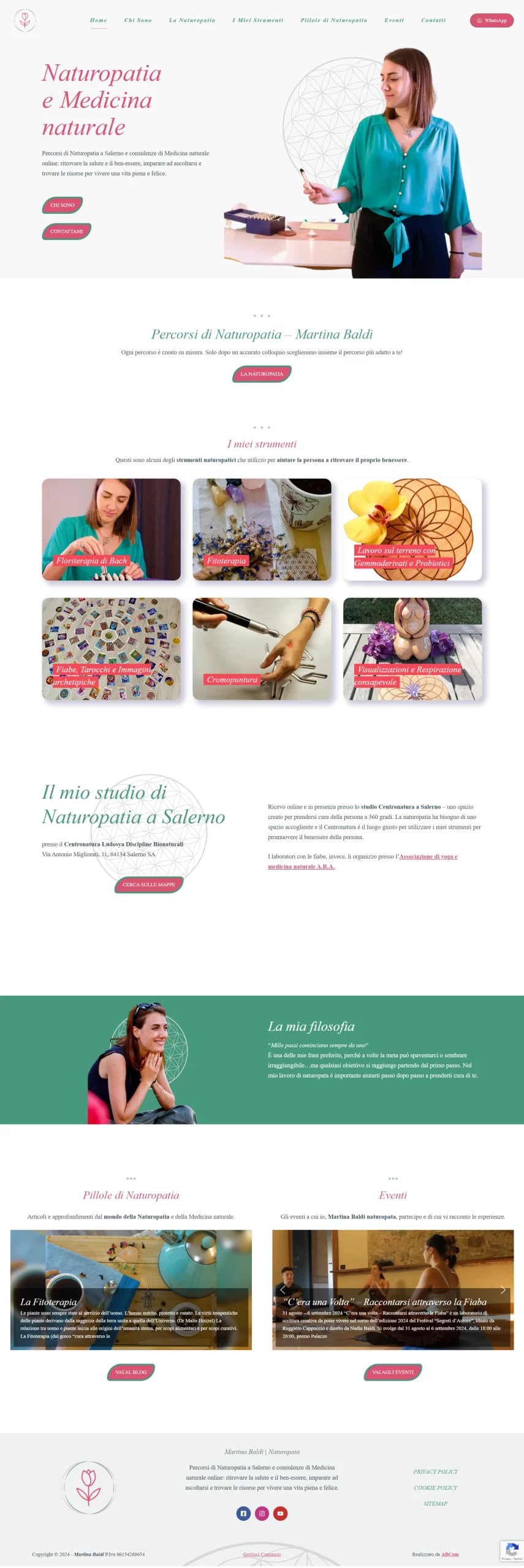 Sito Web WordPress Martina Baldi - Naturopata a Salerno